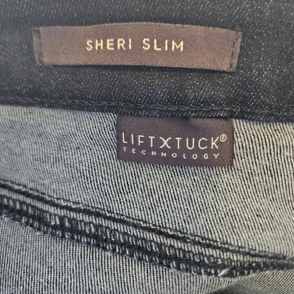 NYDJ Womens Sheri Slim Dark Blue with White Specks Denim Jeans sz 10 - Picture 10 of 11